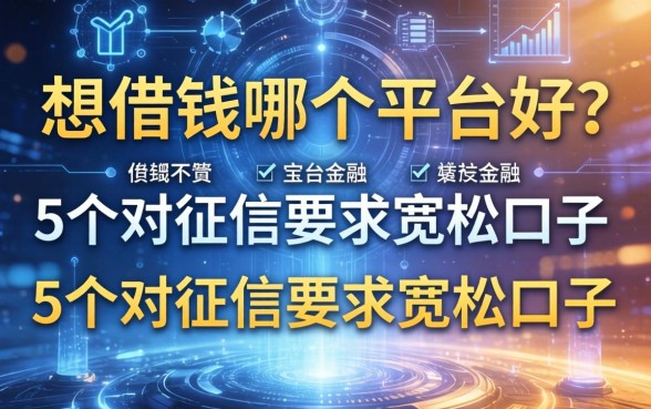 想借钱哪个平台好？分享5个对征信要求宽松的口子