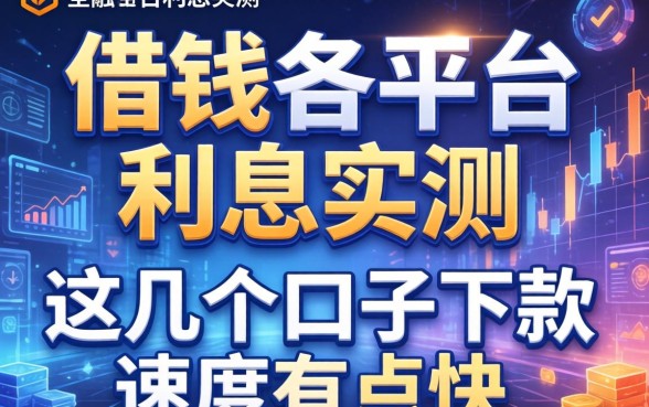 借钱各平台利息实测：这几个口子下款速度有点快