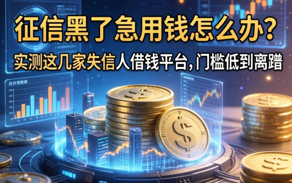 征信黑了急用钱怎么办？实测这几家失信人借钱平台，门槛低到离谱