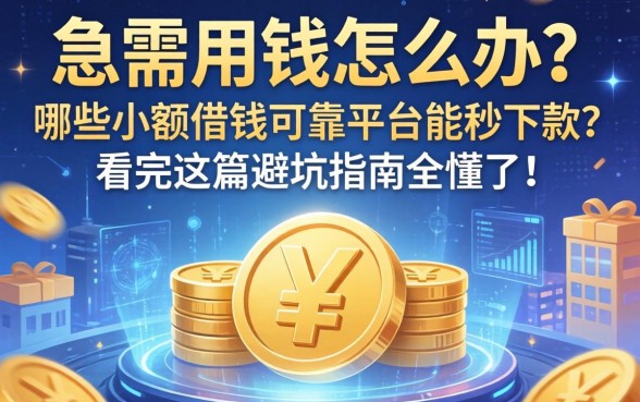 急需用钱怎么办？哪些小额借钱可靠平台能秒下款？看完这篇避坑指南全懂了！