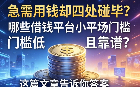 急需用钱却四处碰壁？哪些借钱平台小平台门槛低且靠谱？这篇文章告诉你答案