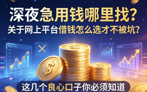 深夜急用钱哪里找？关于网上平台借钱怎么选才不被坑？这几个良心口子你必须知道