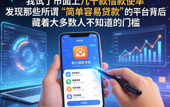 我试了市面上几十款借款软件，发现那些所谓“简单容易贷款”的平台背后，藏着大多数人不知道的门槛