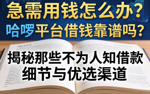 急需用钱怎么办？哈啰平台借钱靠谱吗？揭秘那些不为人知的借款细节与优选渠道