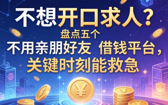 不想开口求人？盘点五个不用亲朋好友的借钱平台，关键时刻能救急