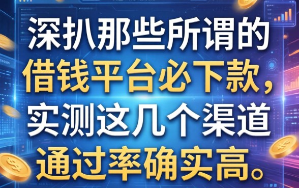 深扒那些所谓的借钱平台必下款，实测这几个渠道通过率确实高