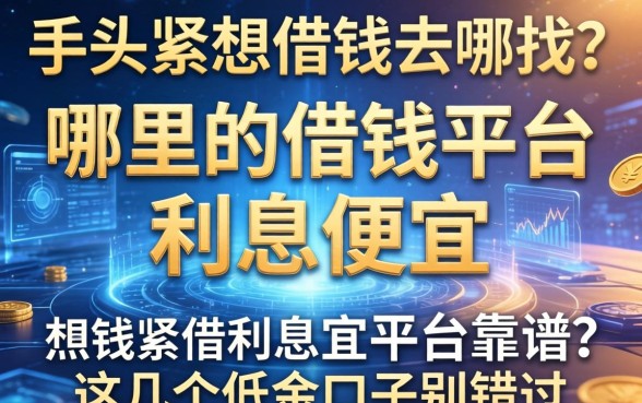 手头紧想借钱去哪找？哪里的借钱平台利息便宜平台靠谱？这几个低息口子别错过