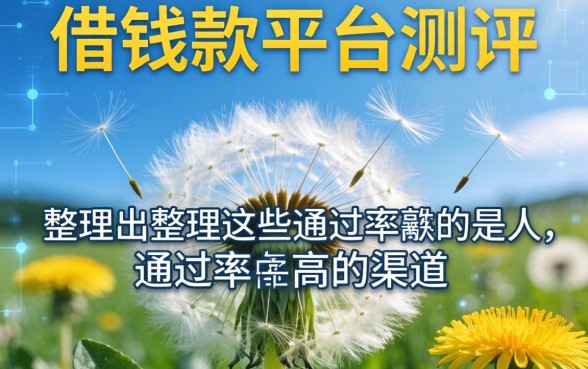 蒲公英借钱款平台测评：整理出这些通过率高的渠道