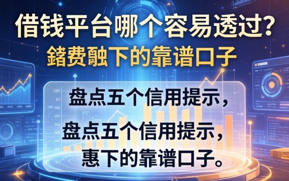 借钱的平台哪个容易通过？盘点五个信用提示下的靠谱口子