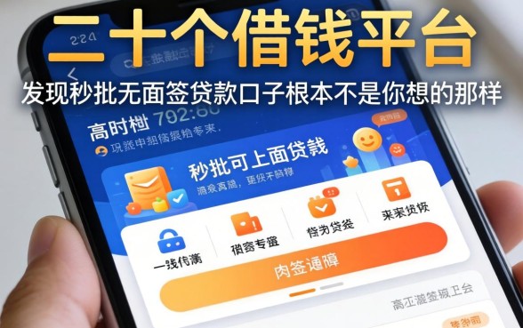 我翻了二十个借钱平台，发现秒批无面签贷款口子根本不是你想的那样