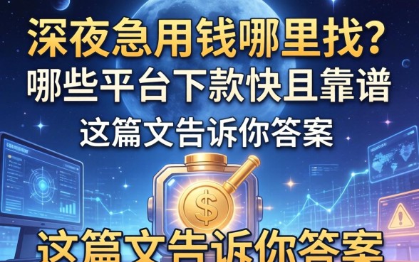 深夜急用钱哪里找？哪些平台下款快且靠谱？这篇文章告诉你答案