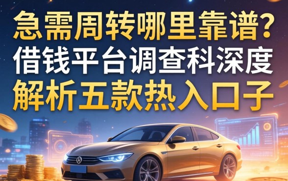 急需周转哪里靠谱？借钱平台调查科深度解析五款热门口子