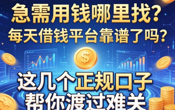 急需用钱哪里找？每天借钱平台靠谱吗？这几个正规口子帮你渡过难关