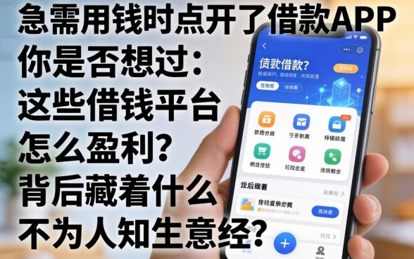 急需用钱时点开了借款APP，你是否想过：这些借钱平台怎么盈利？背后藏着什么不为人知的生意经？
