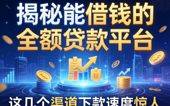 揭秘能借钱的小额贷款平台：这几个渠道下款速度惊人