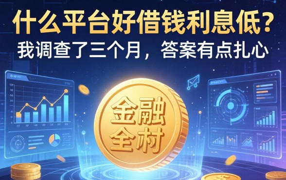 什么平台好借钱利息低？我调查了三个月，答案有点扎心