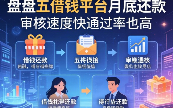 盘点五个借钱平台月底还款，审核速度快通过率也高