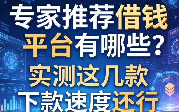 专家推荐借钱平台有哪些？实测这几款下款速度还行