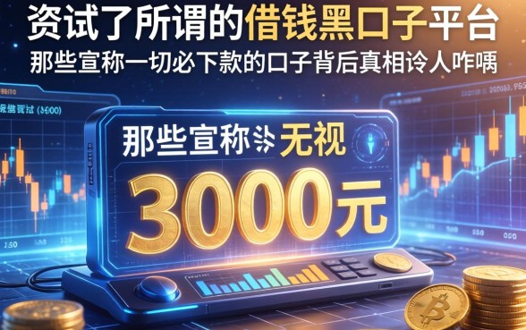 我试了所谓的借钱黑口子平台，那些宣称3000元无视一切必下款的口子背后真相令人咋舌
