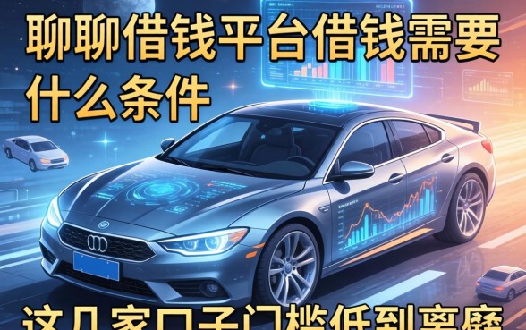 聊聊借钱平台借钱需要什么条件，这几家口子门槛低到离谱