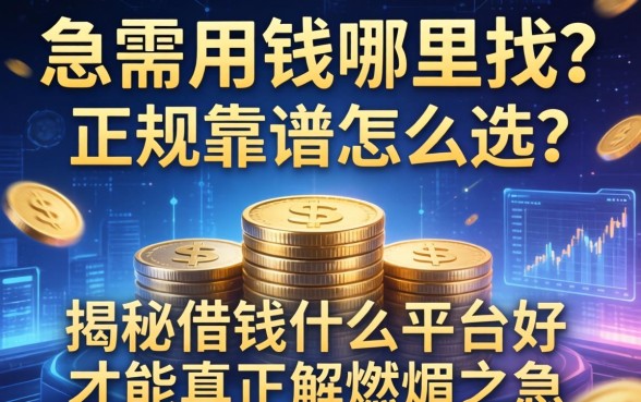 急需用钱哪里找？正规靠谱怎么选？揭秘借钱什么平台好才能真正解燃眉之急