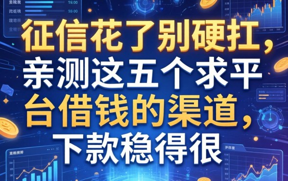 征信花了别硬扛，亲测这五个求平台借钱的渠道，下款稳得很