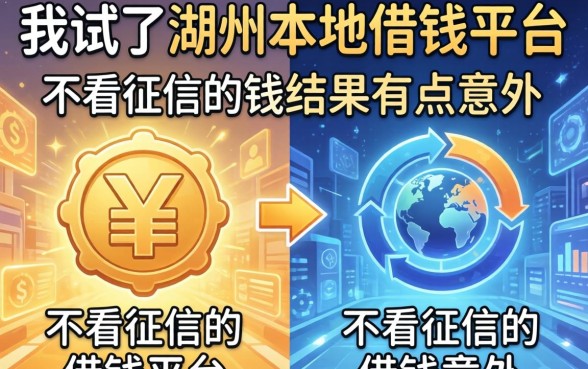 我试了湖州本地借钱平台和不看征信的借钱平台，结果有点意外