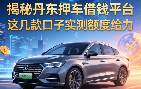 揭秘丹东押车借钱平台：这几款口子实测额度给力