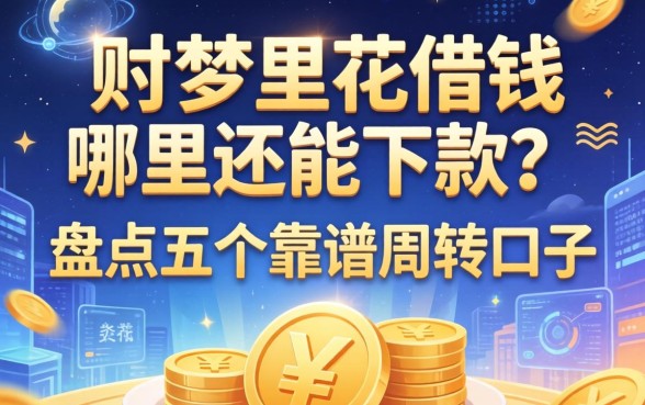 除了梦里花借钱哪里还能下款？盘点五个靠谱周转口子