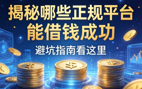 揭秘哪些正规平台能借钱成功，避坑指南看这里