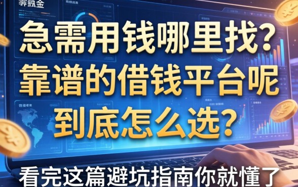 急需用钱哪里找？靠谱的借钱平台呢到底怎么选？看完这篇避坑指南你就懂了