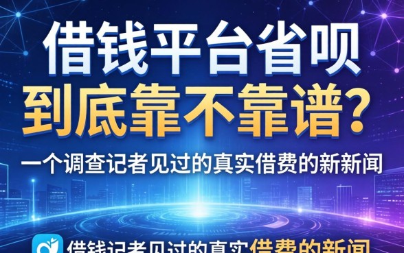 借钱平台省呗到底靠不靠谱？一个调查记者见过的真实借贷新闻
