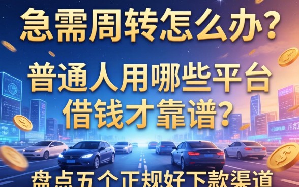 急需周转怎么办？普通人用哪些平台借钱才靠谱？盘点五个正规好下款的渠道
