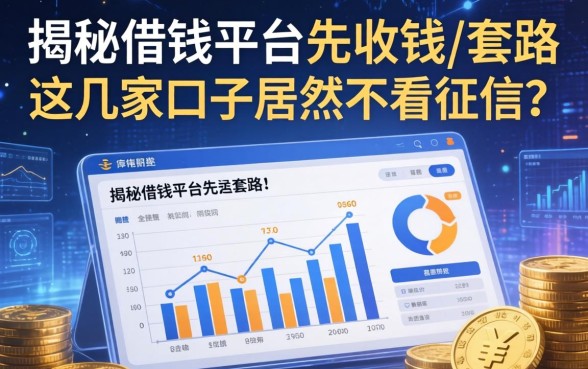 揭秘借钱平台先收钱的套路，这几家口子居然不看征信？