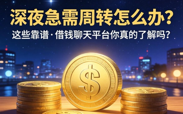 深夜急需周转怎么办？这些靠谱的借钱聊天平台你真的了解吗？