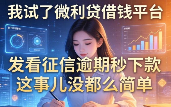 我试了微利贷借钱平台，发现不看征信逾期秒下款这事儿没那么简单