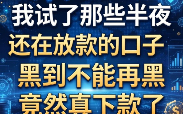 我试了那些半夜还在放款的口子，黑到不能再黑竟然真下款了