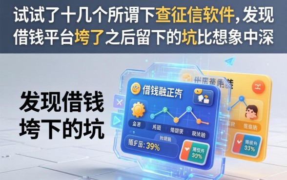 我试了十几个所谓不查征信的软件，发现借钱平台垮了之后留下的坑比想象中深