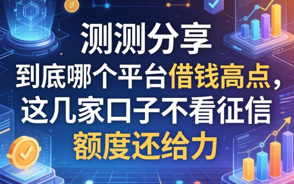 实测分享：到底哪个平台借钱高点，这几家口子不看征信额度还给力
