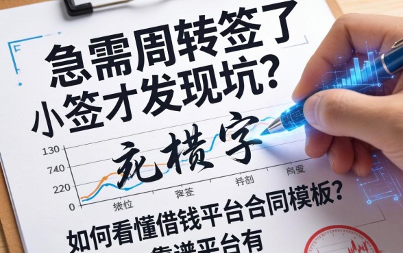 急需周转签了字才发现坑？如何看懂借钱平台合同模板？靠谱平台有哪些？