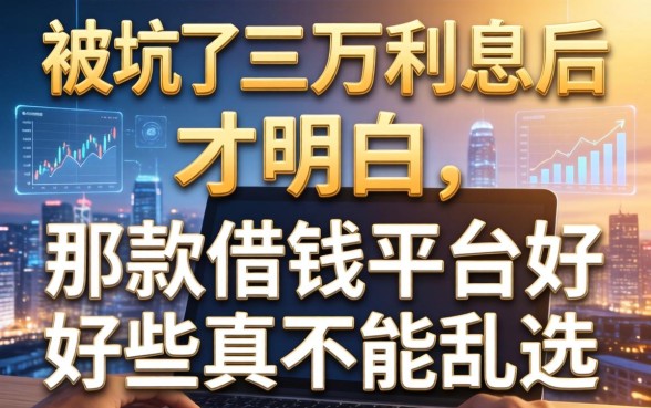 被坑了三万利息后才明白，那款借钱平台好些真不能乱选