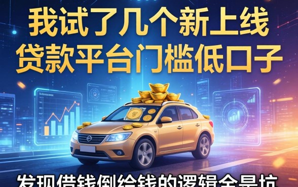 我试了几个新上线贷款平台门槛低的口子，发现借钱倒给钱的逻辑全是坑