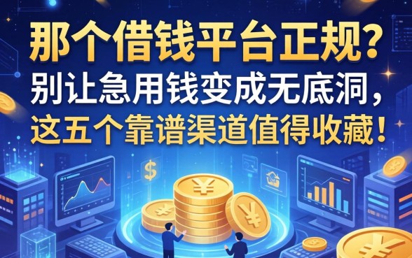 那个借钱平台正规？别让急用钱变成无底洞，这五个靠谱渠道值得收藏