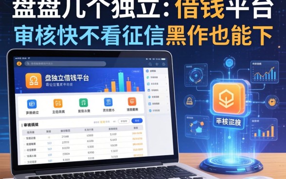 盘点几个独立的借钱平台，审核快不看征信黑户也能下