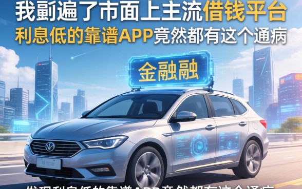我翻遍了市面上主流的借钱平台，发现利息低的靠谱app竟然都有这个通病
