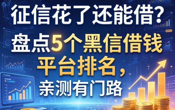 征信花了还能借？盘点5个黑户借钱平台排名，亲测有门路