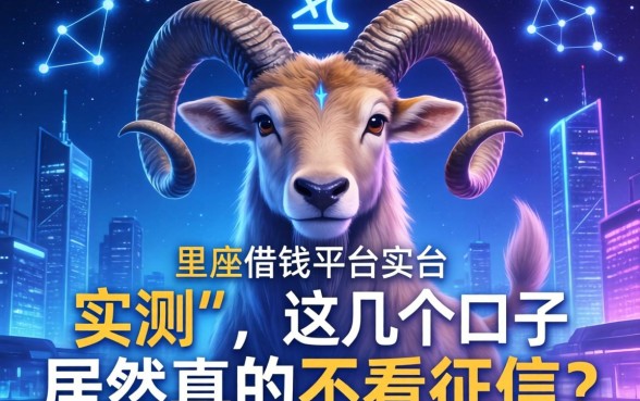 摩羯座借钱平台实测：这几个口子居然真的不看征信？