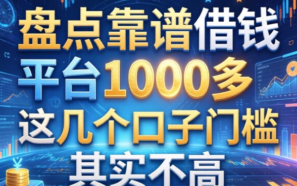 盘点靠谱的借钱平台1000多，这几个口子门槛其实不高