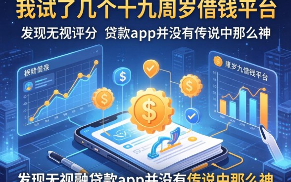 我试了几个十九周岁借钱平台，发现无视评分的贷款app并没有传说中那么神