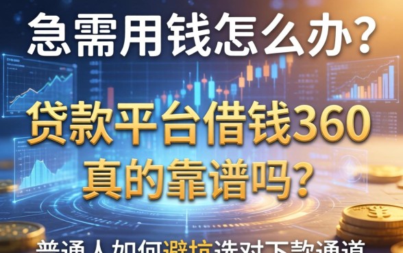 急需用钱怎么办？贷款平台借钱360真的靠谱吗？普通人如何避坑选对下款通道？